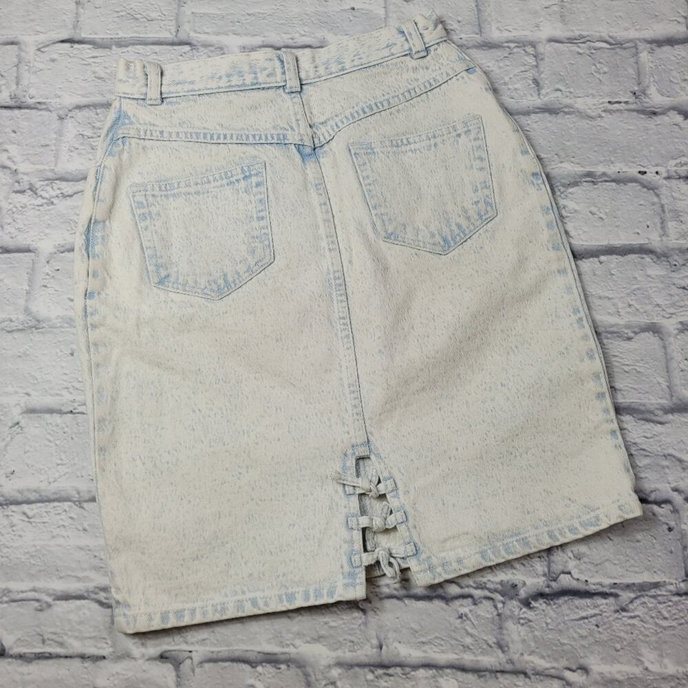 Vintage Acid Wash Denim Mini Skirt by Stefano International Sportswear size 2
